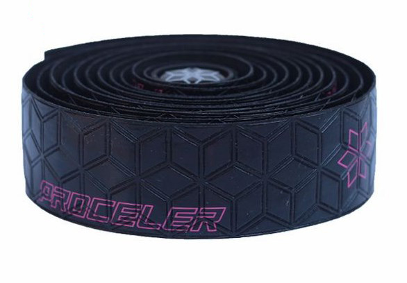 Handlebar Tape, PU, Black+ Print Pink